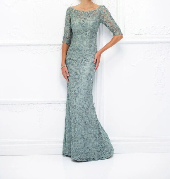 Dresses & Skirts - Ivonne D Exclusively for Mon Cheri 118D06 Dress Sz. 16W SAMPLE Sea Foam
